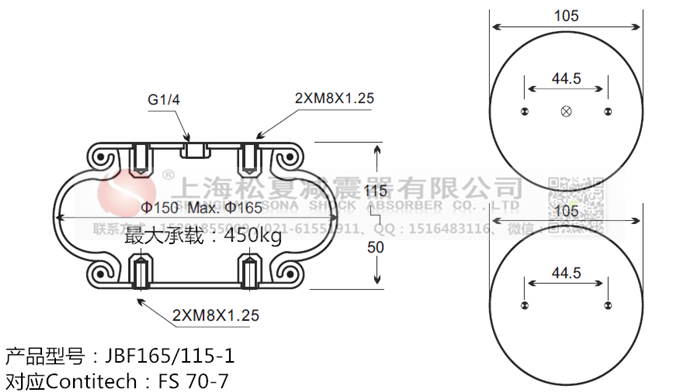 JBF165/115-1橡膠<a href='http://www.haiwai.net.cn/' target='_blank'><u>空氣彈簧</u></a>