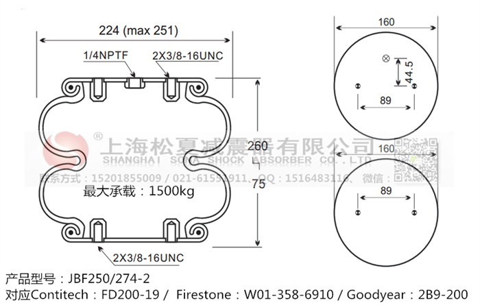 JBF250/274-2橡膠<a href='http://www.haiwai.net.cn/' target='_blank'><u>空氣彈簧</u></a>