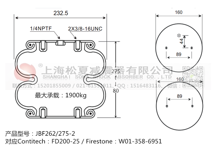 JBF262/275-2橡膠<a href='http://www.haiwai.net.cn/' target='_blank'><u>空氣彈簧</u></a>
