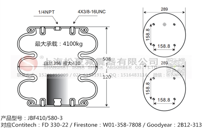 JBF410/580-3橡膠<a href='http://www.haiwai.net.cn/' target='_blank'><u>空氣彈簧</u></a>